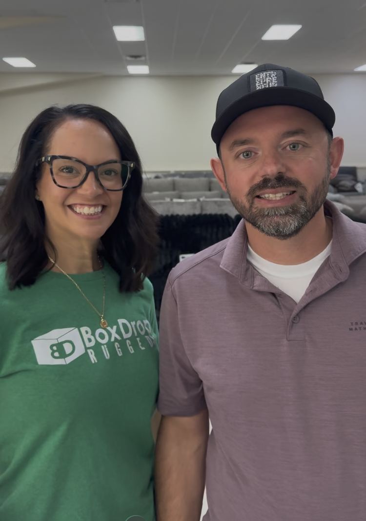 Josh and Andrea, owners of BoxDrop Furniture Clarksburg